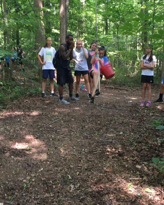 AYLA (Alamance Youth Leadership Academy) is kicking off their Summer Institute at the @elonoutdoors Challenge Course! Welcome to AYLA 7th graders!