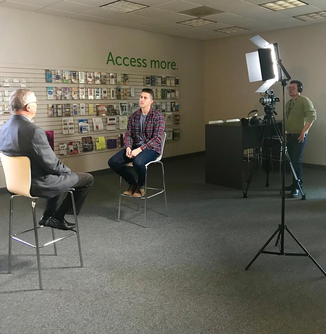 UNC- TV producers visited the Chamber this morning to interview Mac Williams, Chamber President and Andrea Fleming, Director of Existing Industry Services for an upcoming feature on the Career Accelerator Program (CAP). The feature will air in late April – be on the lookout for the official date!