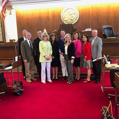 Members of the Alamance Chamber Advocacy Council traveled to Raleigh on Tuesday to visit with our State Legislators. Representative Dennis Riddell (second from left) offered the group a tour of the House Floor